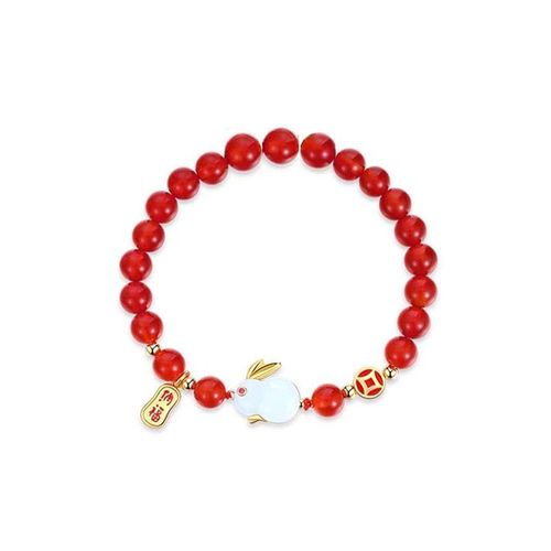 Bracelet Porte-Bonheur Lapin En Cuivre Pour Femmes, Classique, Mignon, Polyvalent, Riche, Opale Saine, Chaîne À Main, Accessoires Bijoux