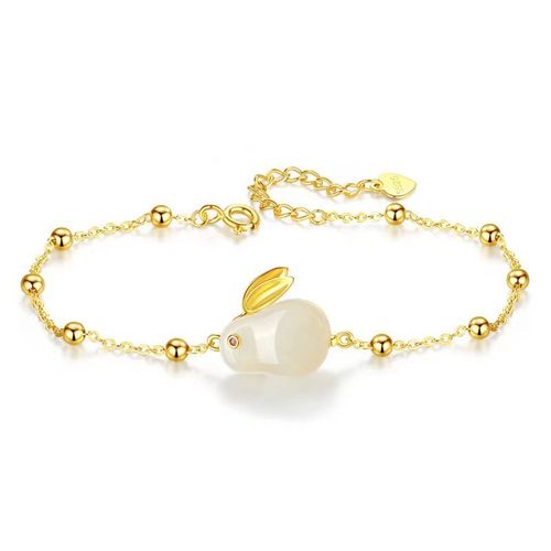 Bracelet Porte-Bonheur Lapin En Cuivre Pour Femmes, Classique, Mignon, Polyvalent, Riche, Opale Saine, Chaîne À Main, Accessoires Bijoux