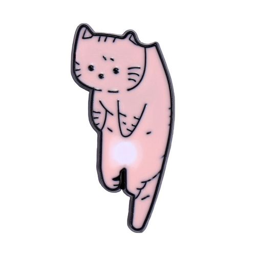 Broches D'animaux De Dessin Animé Pour Couples, Épingles En Émail, Épinglettes Pour Vêtements, Insignes En Métal Pour Sac, Bijoux Pour Amoureux, Rose, Noir, Chat, Poisson, Sofia, 1pc