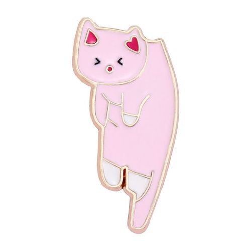 Broches D'animaux De Dessin Animé Pour Couples, Épingles En Émail, Épinglettes Pour Vêtements, Insignes En Métal Pour Sac, Bijoux Pour Amoureux, Rose, Noir, Chat, Poisson, Sofia, 1pc