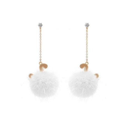 Boucles D'oreilles Lapin Mignon Pour Femmes, Mini Opale En Peluche, Bijoux Cadeaux D'anniversaire