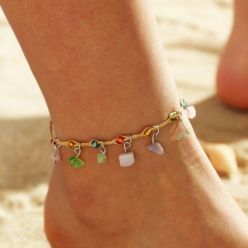 Bracelet De Cheville En Résine Avec Coquillage Et Étoile De Mer Pour Les Femmes Accessoires De Plage Nouveau
