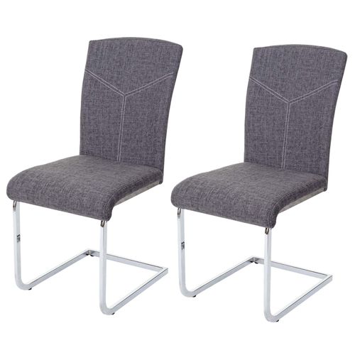Chaise De Salle À Manger Hwc-F36, Chaise Cantilever, Chaise De Cuisine/Conférence   Tissu, Gris