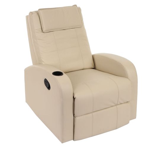 Fauteuil De Télévision Durham, Fauteuil Relax, Chaise Longue, Similicuir   Crème