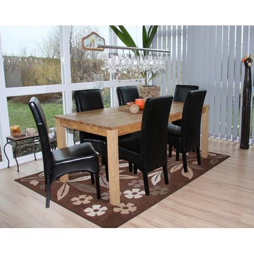 Lot De 6 Chaises Latina, Salle À Manger, Cuir Reconstitué   Noir, Pieds Foncés