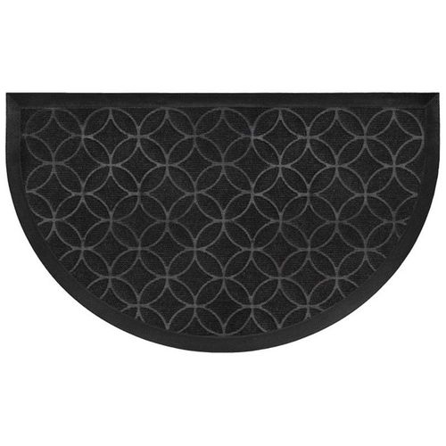 Paris Prix - Tapis D'entrée Demi-Lune "Emilio" 45x75cm Noir