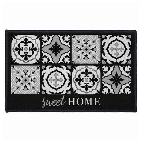 Tapis Déco Rectangulaire "Alfama" 50x80cm Noir