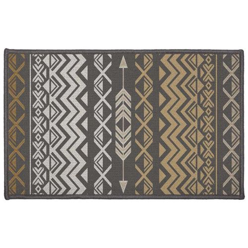 Tapis Déco Rectangle "Zaparos" 50x80cm Or & Gris