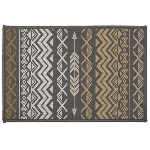 Tapis Déco Rectangle "Zaparos" 40x60cm Or & Gris