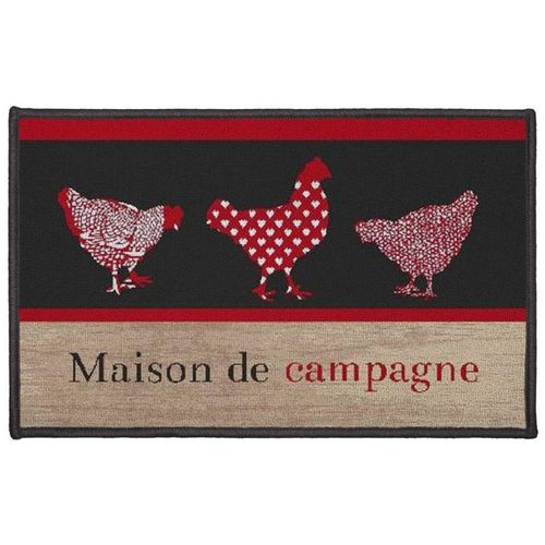Tapis Déco Rectangle "Campagne" 50x80cm Rouge
