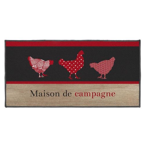 Tapis Déco Rectangle "Campagne" 50x120cm Rouge