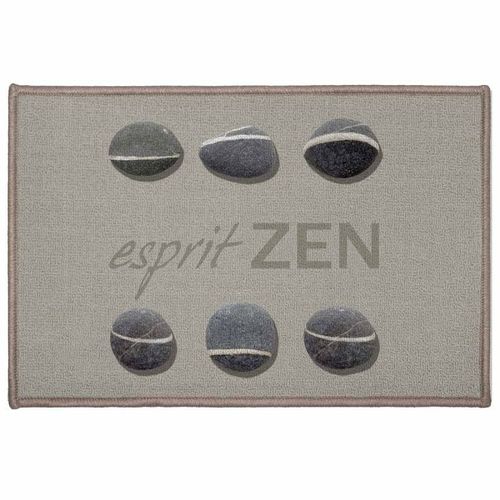Tapis Déco Imprimé "Esprit Zen" 40x60cm Gris