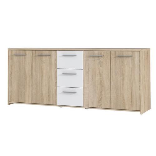 Finlandek Buffet Bas Pilvi Contemporain Décor Chene Sonoma Et Blanc Mat - L 179 Cm