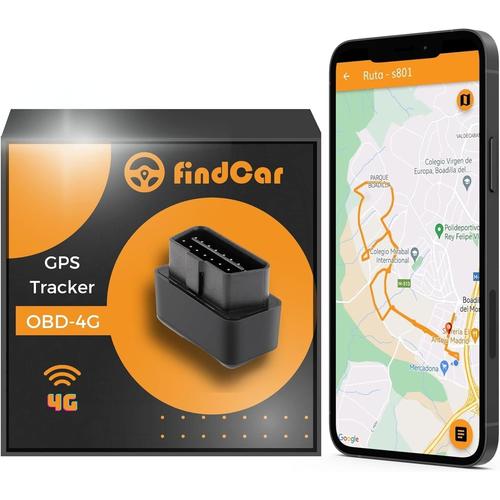 findCar OBD-4G - Traceur GPS Voitures [GPS OBD 4G] sans Installation | Localisation en Temps Réel | Alarme de Vitesse | Anti-vol | G eofence | Tracker GPS Voiture