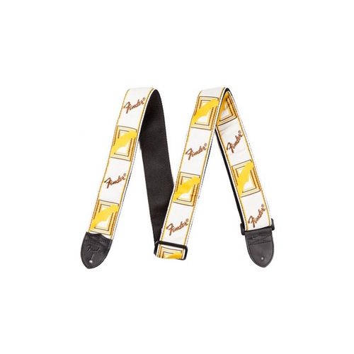 Sangle Fender Monogrammed Nylon Blanc/Jaune/Marron