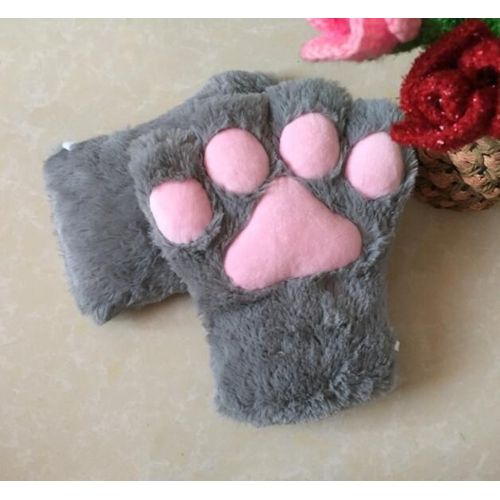 Envoie De France Paire De Patte Gant Forme Chat En Peluche Doux Cosplay Soirée Costume Déguisement Blanc Rouge Noir Rose Mignon Adorable Partie Costume Ensemble Pour Enfants Et Adultes