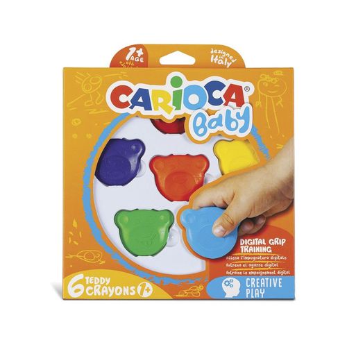 Crayons Teddy 6 Couleurs Carioca 42956