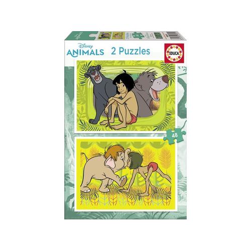 Puzzles Cartón Disney  2x48 Jungle Book