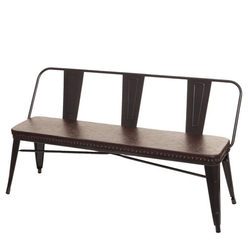 Banc À 3 Places, Hwc-H10,Salle À Manger, Design Chesterfield,Industriel,Gastronomie,Similicuir   Noir-Marron