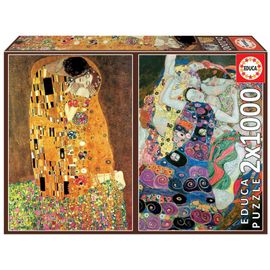 Puzzle Gustav Klimt 2x1000 Le Baiser + La Vierge