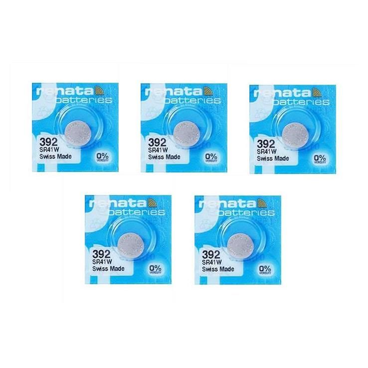 RENATA Lot de 5 Blisters de 1 Pile bouton oxyde argent X392 SR41W