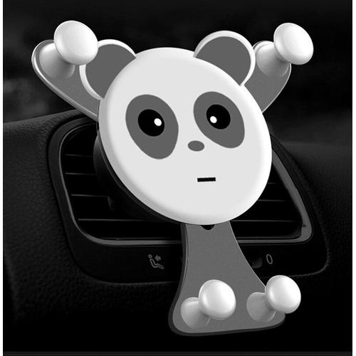 Gravité voiture support de téléphone évent montage cellule Smartphone  support pour téléphone dans la voiture sourire visage ours Mobile téléphone support  support GPS - Bear Gray - SJZJ0917A
