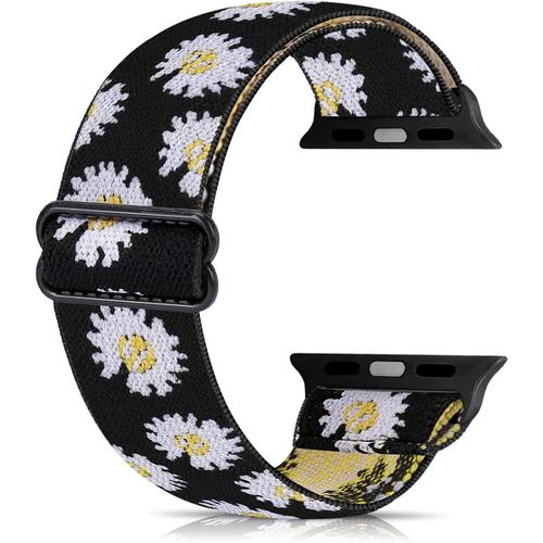 Fleur Bracelet Élastique De Rechange Compatible Avec Apple Watch 38 Mm, 40 Mm, 42 Mm, 44 Mm, En Nylon Doux Compatible Avec Iwatch