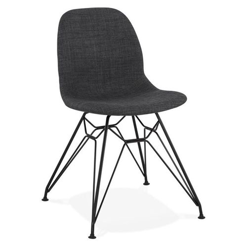 Paris Prix - Chaise Design En Tissu "Sandes" 83cm Gris & Noir