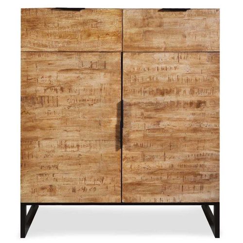 Paris Prix - Commode 2 Tiroirs & 2 Portes "Bolta" 79cm Naturel