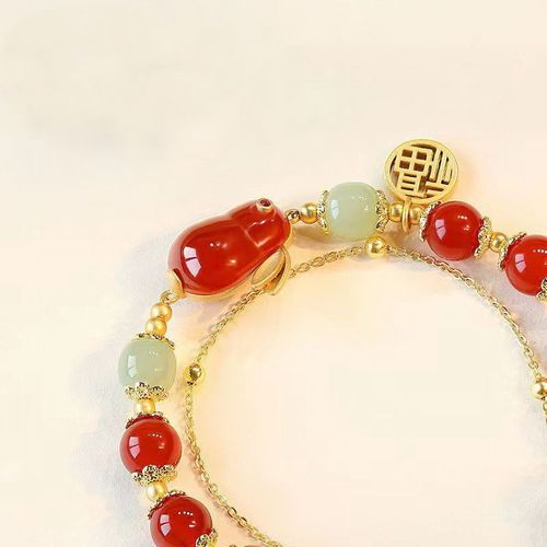 Bracelet Lapin Imitation Pierre Naturelle, Perle Porte-Bonheur Rouge Exquise, Pendentif Mignon Réglable, Bijoux À La Mode, Cadeaux, 2023