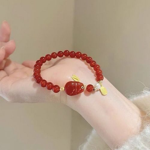 Bracelet Lapin Imitation Pierre Naturelle, Perle Porte-Bonheur Rouge Exquise, Pendentif Mignon Réglable, Bijoux À La Mode, Cadeaux, 2023