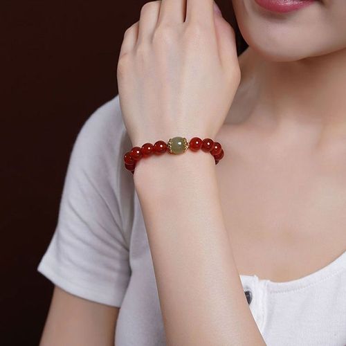Bracelet Lapin Imitation Pierre Naturelle, Perle Porte-Bonheur Rouge Exquise, Pendentif Mignon Réglable, Bijoux À La Mode, Cadeaux, 2023