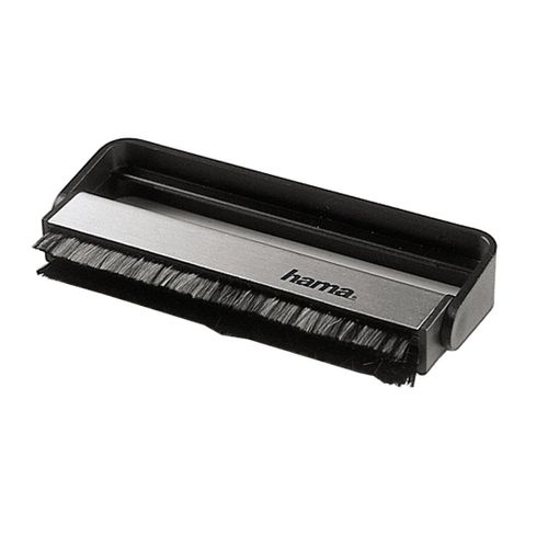 Hama - Brosse de nettoyage anti-statique pour disque vinyle - noir, argent