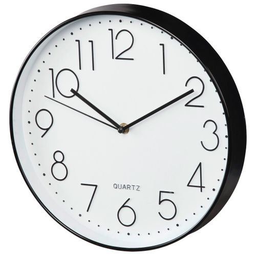 Horloge murale "Elegance", Ø 30 cm, silencieuse, noire/blanche