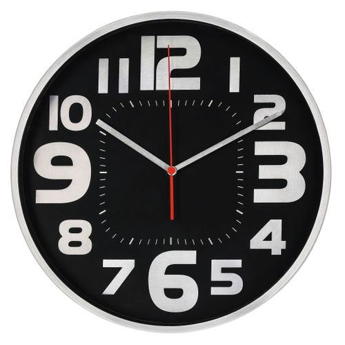 Horloge murale "Emotion", Ø 30 cm, silencieuse, argent/noire