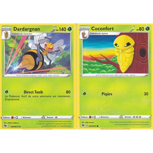 2 Cartes Pokemon - Dardargnan - 4/73 + Coconfort - 3/73 - Épée Et Bouclier 3,5 - La Voie Du Maitre