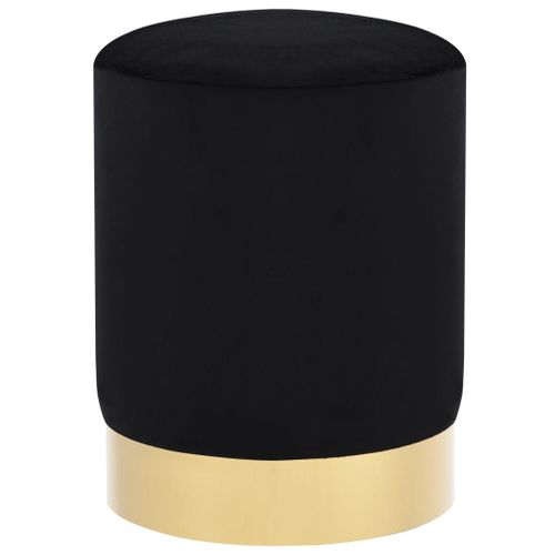 Vidaxl Tabouret Noir Et Doré Velours
