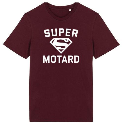 T Shirt "Super Motard" - Pour Homme - Confectionné En France - Coton 100% Bio - Cadeau Anniversaire Moto Original Rigolo