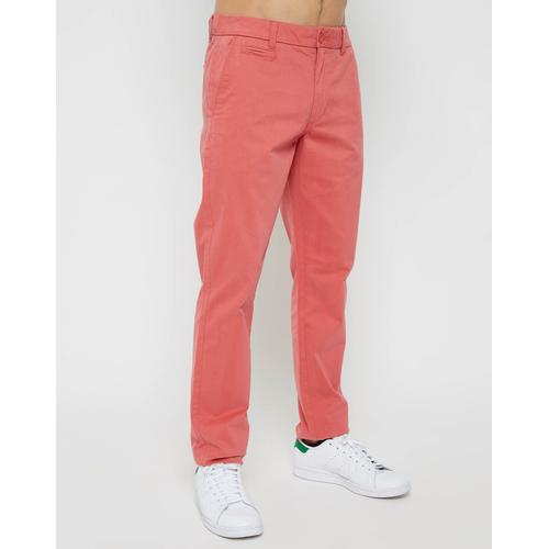 Pantalon Chino Ajusté Reano Stretch Rouge Délavé