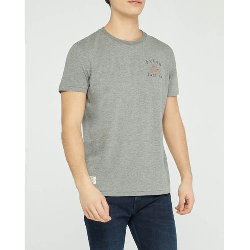 T-Shirt Terric Imprimé Moto Poitrine Gris Chiné