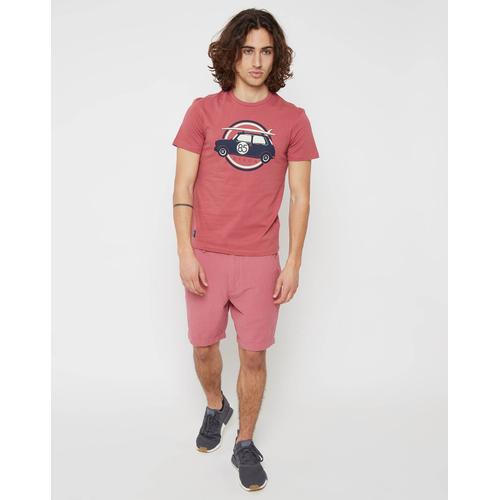 Short Chino Ohm Sursocker Rayé Rouge Délavé