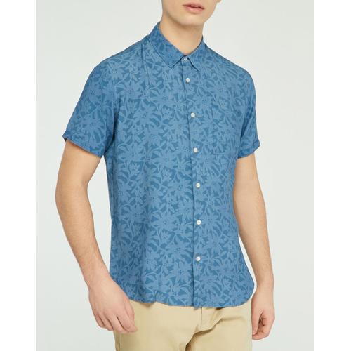 Chemise Slim Cermid Imprimée Fleurs Bleue