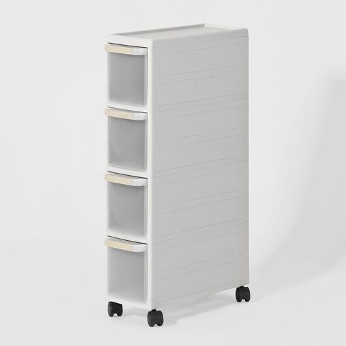 Sobuy® Frg41-Hg Tour De Rangement Chariot Pour Rangement Cuisine Salle De Bain, Étagère Armoires De Cuisine Sur Roulettes - 4 Tiroirs