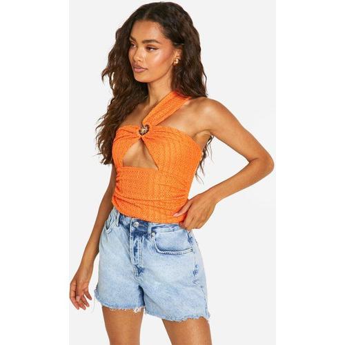 Textured Bodysuit - Orange - 12