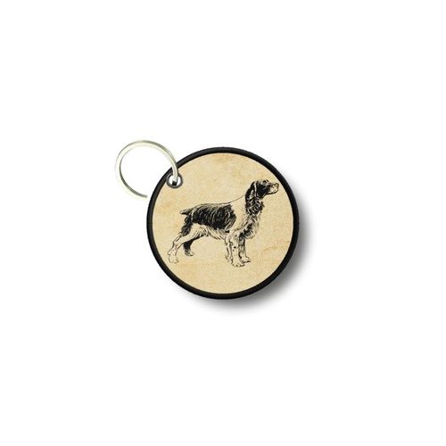 Porte Cles Clé Clefs Rond Imprime Double Face Chien Epagneul Breton