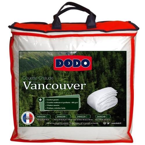 Dodo Couette Chaude 400gr/M² Vancouver 220x240 Cm Blanc