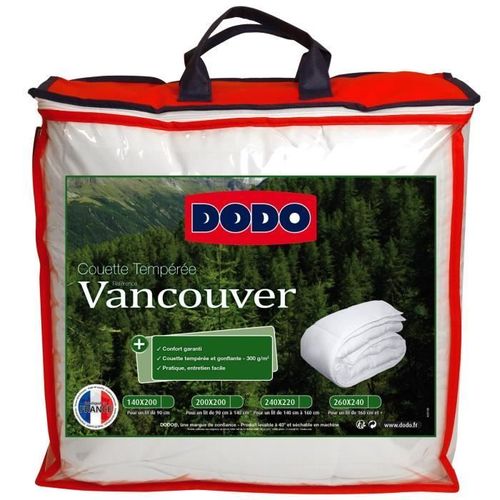Dodo Couette Tempérée Vancouver - 240 X 260 Cm - Blanc