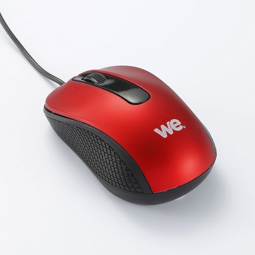 WE - Souris - filaire - USB - rouge