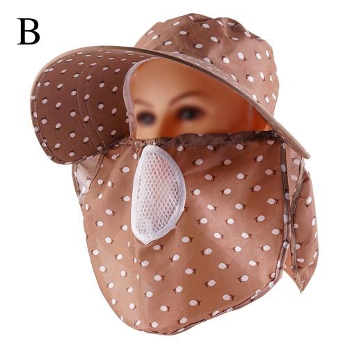 Chapeau D Ete Blanc Pour Cueillette De The Aux Cerises, 1 Piece, Chapeau De Protection Solaire Pour Le Travail A La Ferme, Couvre-Visage, Chapeau De Soleil Pour Femme