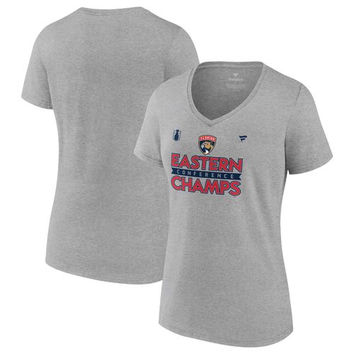 Fanatics Steel Florida Panthers 2024 Champions De La Conférence De L'est Vestiaire T-Shirt À Col En V Pour Femmes